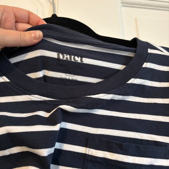 Pact Organic Softspun Striped Tee Dress Navy White Stripe - Small - Picture 5 of 6